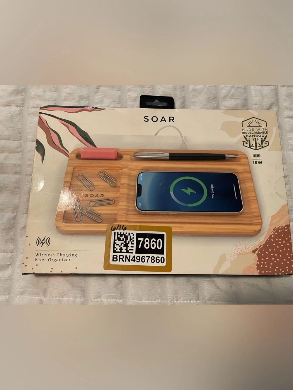 Soar - Bamboo Wireless Charging Valet Organizer
